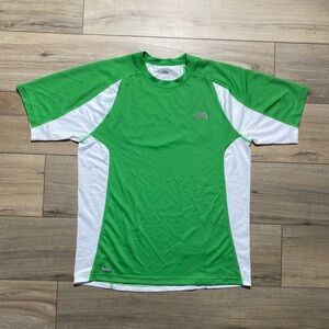 TNF The North Face Men's Vaporwick Short‎ Sleeve T Shirt Size Medium Green White